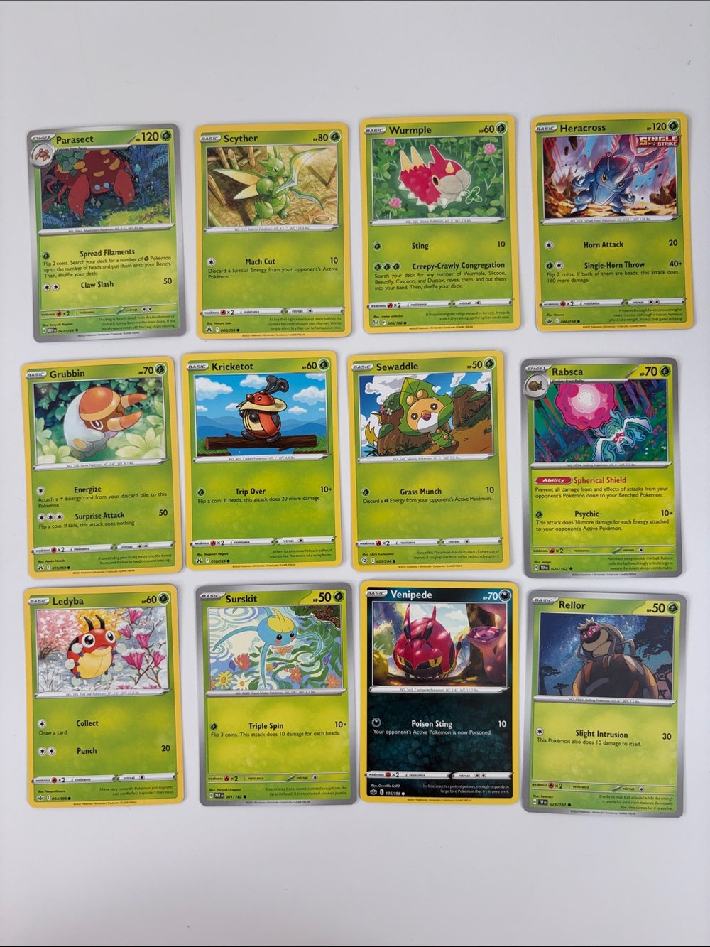 🐛 Bug Pokémon Card Lot | Scyther Heracross Parasect Wurmple ✨5/$25✨